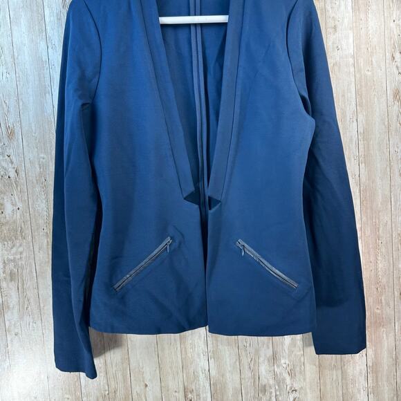 Tart‎ NEW Blazer Jacket Womens M Dark Teal Blue Zip Pockets Open Front Corpcore - Picture 4 of 9